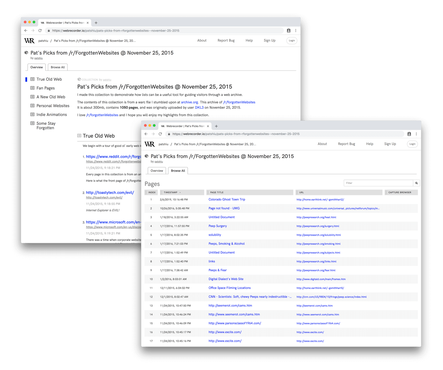 Tabular Page Index View